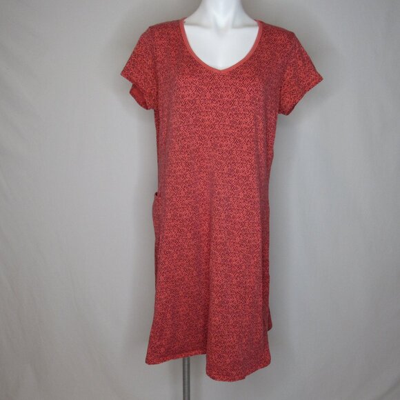 Toad & Co Salmon Pink Marley Short Sleeve V-Neck Shirt Dress Women's XL Xlarge - Picture 6 of 9